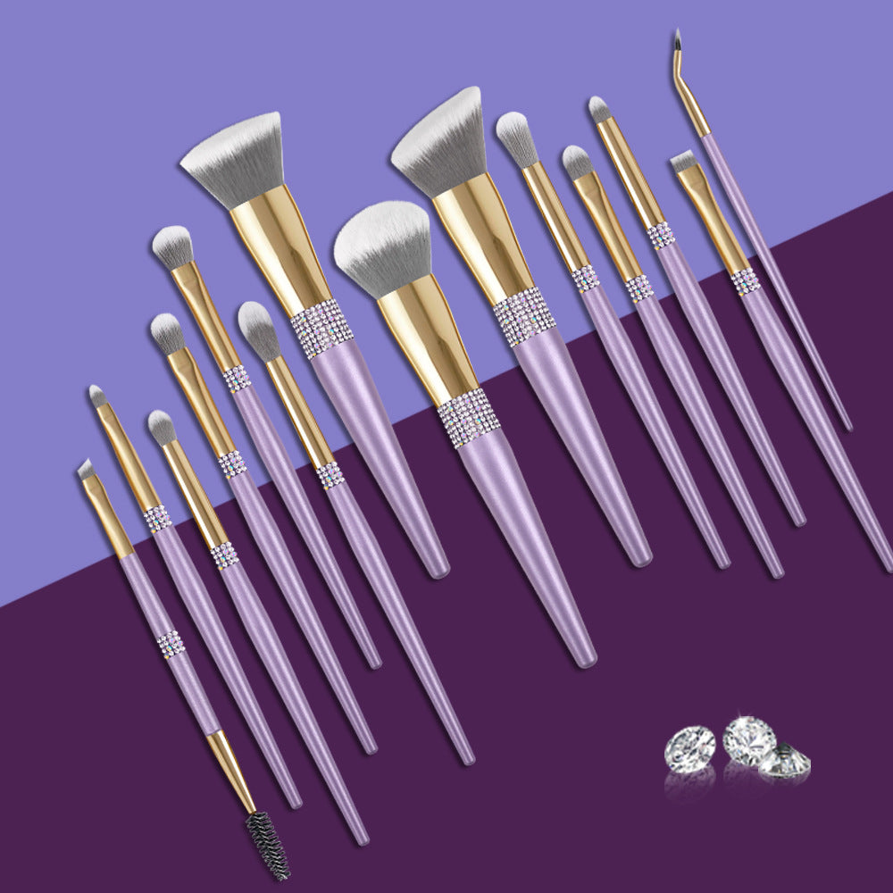 CB Lilac Gold Dream 14-Piece Professional Makeup Brush Set