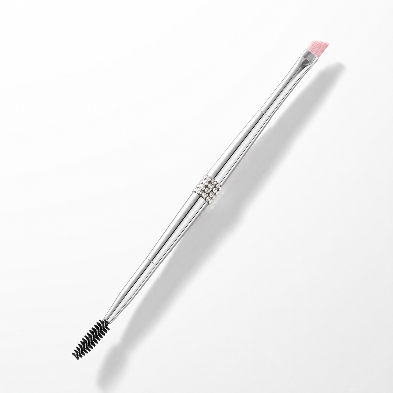 Crystal Radiance Pink Dual-Ended Brow Brush crystal and handle detail