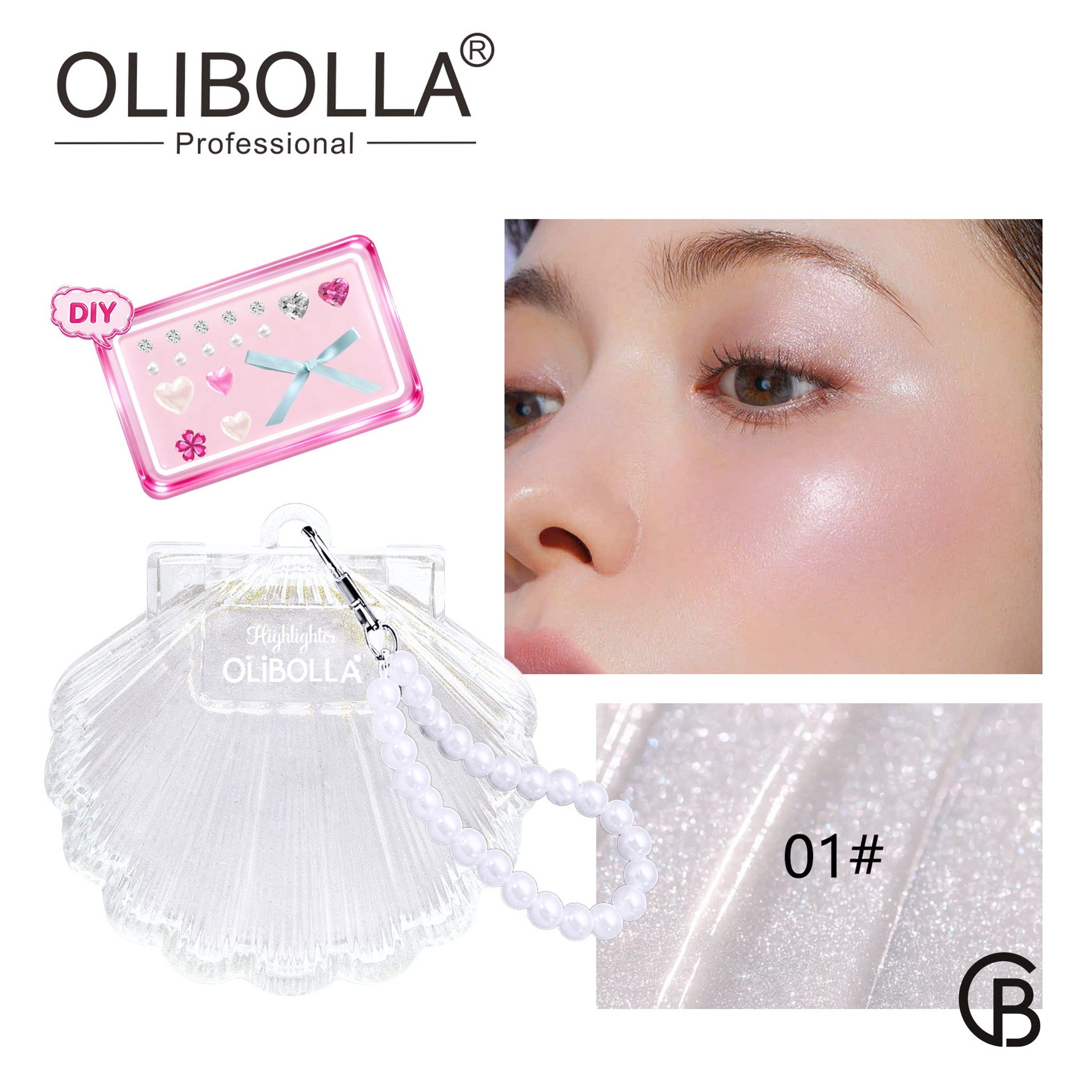 CREBRAND × OLIBOLLA Shell Glow Highlighter Balm 01#