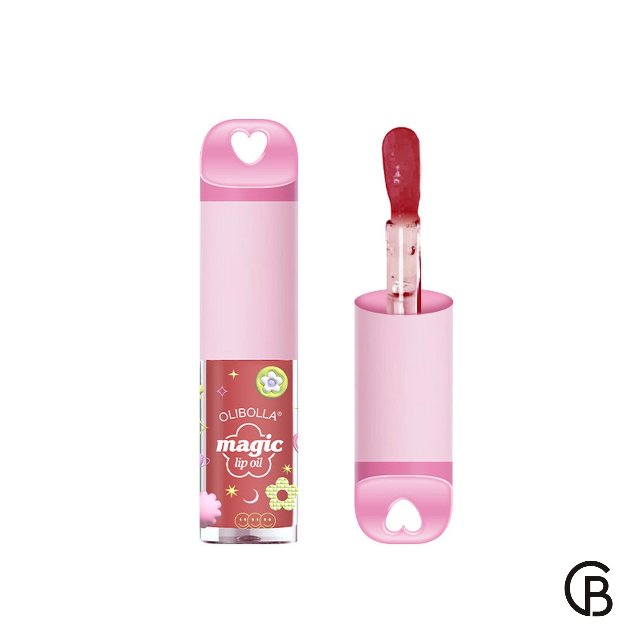 CREBRAND × OLIBOLLA Temperature-Color Lip Oil product and packaging on white background