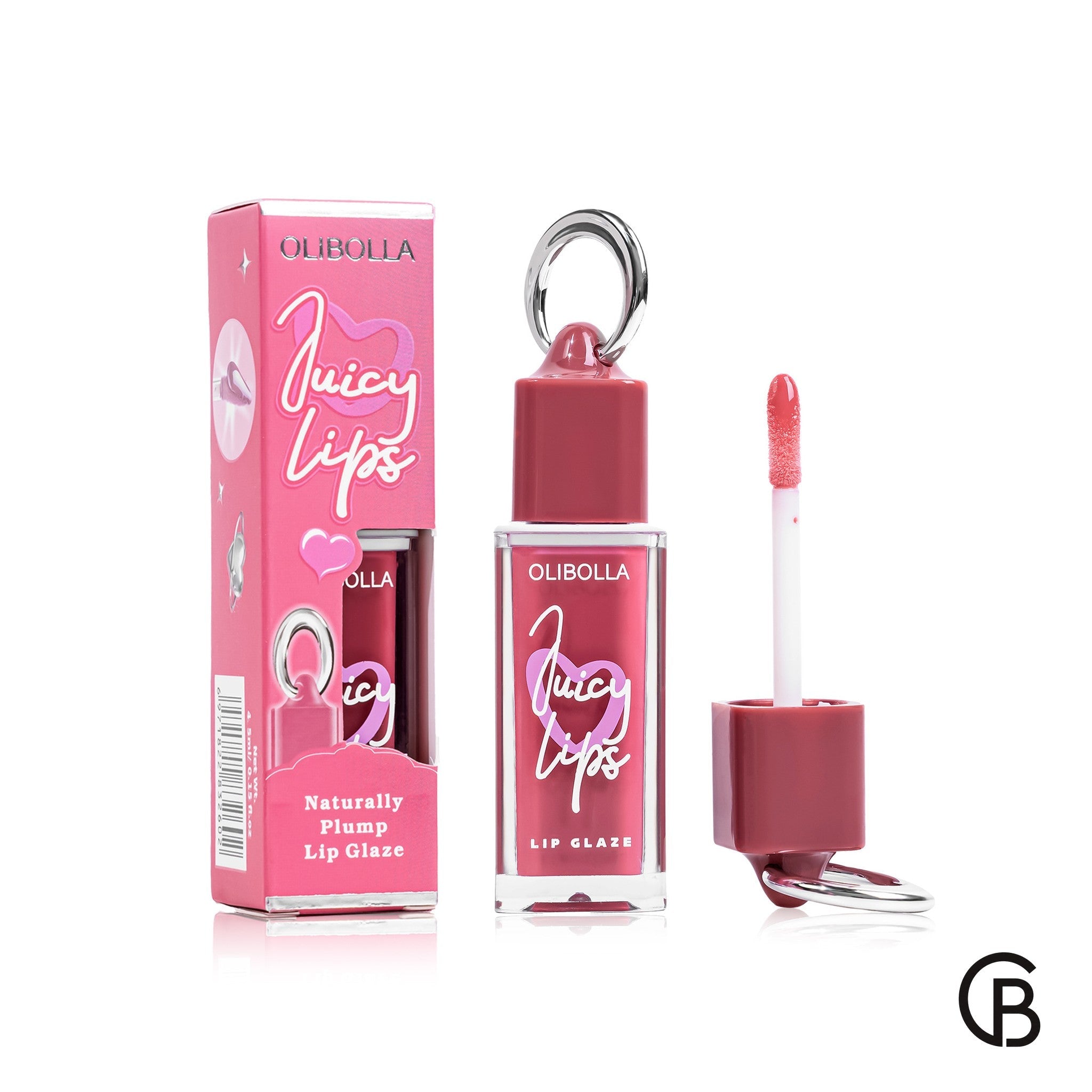 CREBRAND × OLIBOLLA Six-Shade Dewy Lip Glaze product and packaging on white background
