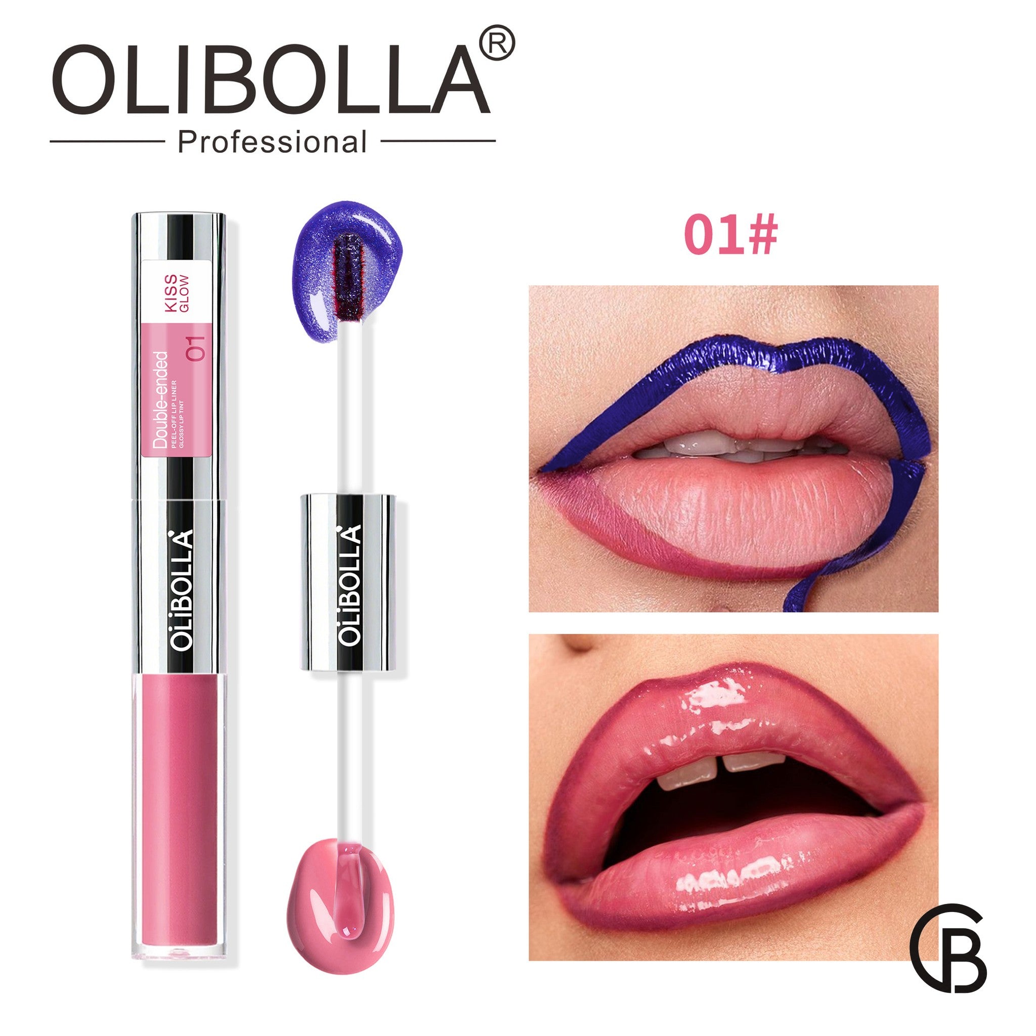 CREBRAND × OLIBOLLA Pearl Blue Dual-Ended Peel-Off Lip Color 01#