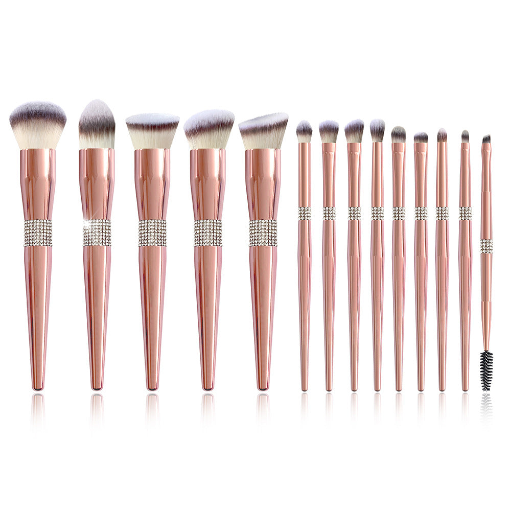CB Rose Gold Mirror 14-Piece Professional Makeup Brush Set