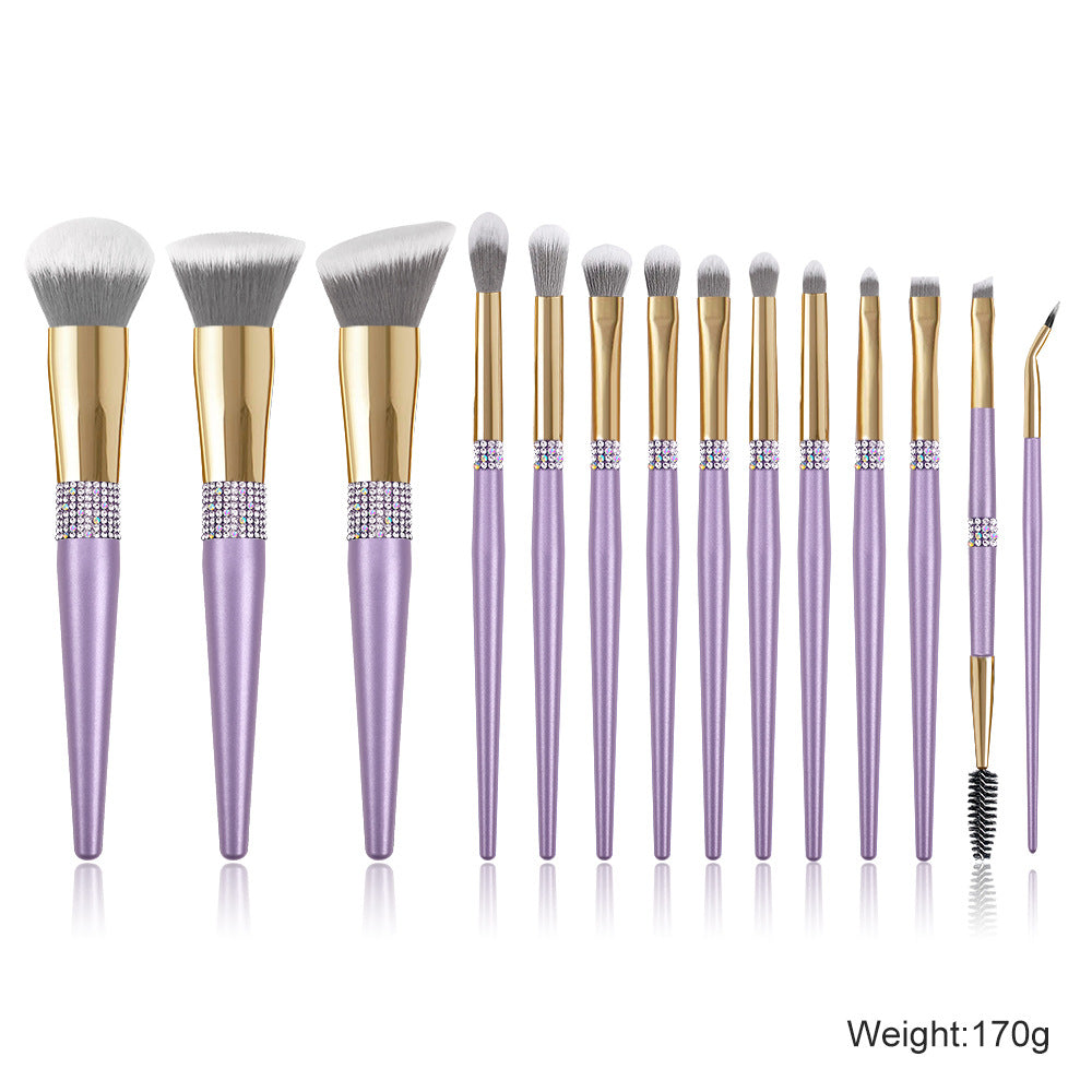 CB Lilac Gold Dream 14-Piece Professional Makeup Brush Set