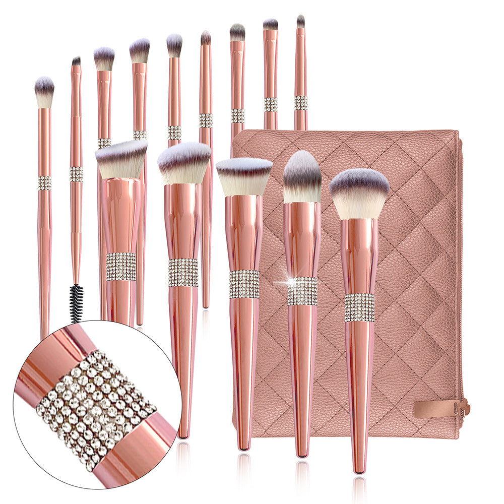 CB Rose Gold Mirror 14-Piece Professional Makeup Brush Set