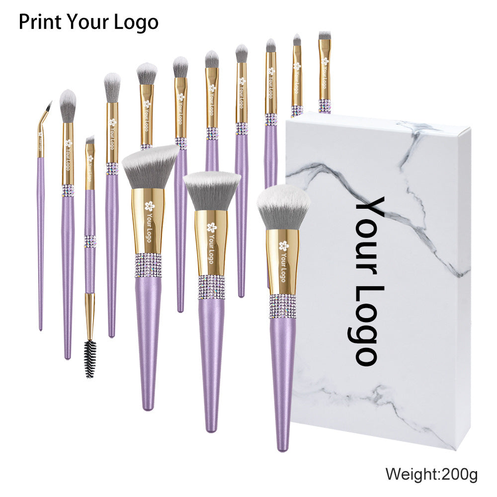 CB Lilac Gold Dream 14-Piece Professional Makeup Brush Set