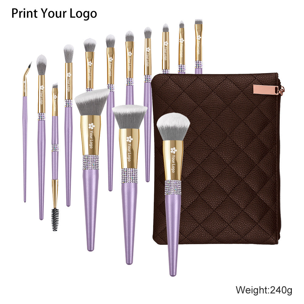 CB Lilac Gold Dream 14-Piece Professional Makeup Brush Set
